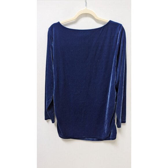 Soft Surroundings Dark Blue Velour Tunic Sweater - Picture 2 of 2